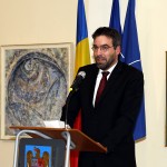 Philipp Harfmann, Geschäftsführer der Stiftung Kirchenburgen spricht sein Grußwort